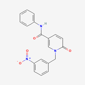 molecular formula C19H15N3O4 B2692415 1-(3-nitrobenzyl)-6-oxo-N-phenyl-1,6-dihydropyridine-3-carboxamide CAS No. 899970-42-4