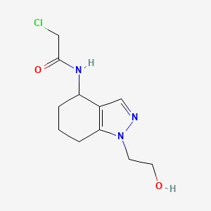 molecular formula C11H16ClN3O2 B2692416 2-chloro-N-[1-(2-hydroxyethyl)-4,5,6,7-tetrahydroindazol-4-yl]acetamide CAS No. 1155008-62-0