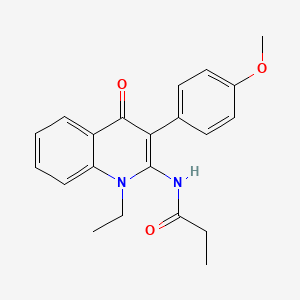 molecular formula C21H22N2O3 B2692419 N-[1-ethyl-3-(4-methoxyphenyl)-4-oxo-1,4-dihydroquinolin-2-yl]propanamide CAS No. 879477-63-1