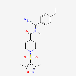 molecular formula C22H28N4O4S B2692420 N-[cyano(4-ethylphenyl)methyl]-1-[(3,5-dimethyl-1,2-oxazol-4-yl)sulfonyl]-N-methylpiperidine-4-carboxamide CAS No. 2094301-53-6