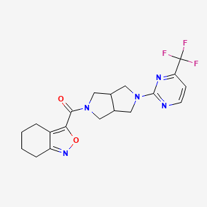 molecular formula C19H20F3N5O2 B2692421 4,5,6,7-Tetrahydro-2,1-benzoxazol-3-yl-[2-[4-(trifluoromethyl)pyrimidin-2-yl]-1,3,3a,4,6,6a-hexahydropyrrolo[3,4-c]pyrrol-5-yl]methanone CAS No. 2415531-50-7