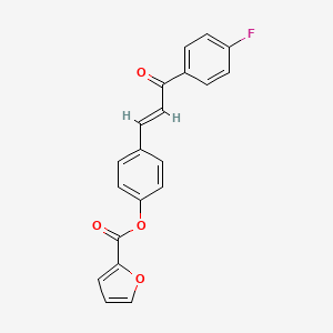 molecular formula C20H13FO4 B2692424 4-[(1E)-3-(4-氟苯基)-3-氧代丙-1-烯-1-基]苯基 呋喃-2-甲酸酯 CAS No. 298215-40-4