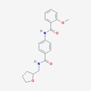 molecular formula C20H22N2O4 B269244 2-methoxy-N-(4-{[(tetrahydro-2-furanylmethyl)amino]carbonyl}phenyl)benzamide 