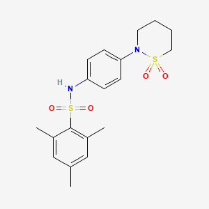 molecular formula C19H24N2O4S2 B2692442 N-[4-(1,1-dioxothiazinan-2-yl)phenyl]-2,4,6-trimethylbenzenesulfonamide CAS No. 941894-29-7