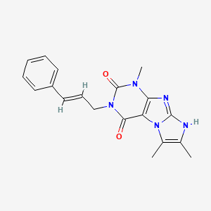 molecular formula C19H19N5O2 B2692443 3-cinnamyl-1,6,7-trimethyl-1H-imidazo[2,1-f]purine-2,4(3H,8H)-dione CAS No. 915930-53-9