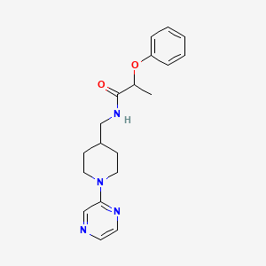molecular formula C19H24N4O2 B2692447 2-phenoxy-N-((1-(pyrazin-2-yl)piperidin-4-yl)methyl)propanamide CAS No. 1396801-31-2