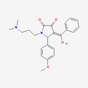 molecular formula C23H26N2O4 B2692450 4-benzoyl-1-(3-(dimethylamino)propyl)-3-hydroxy-5-(4-methoxyphenyl)-1H-pyrrol-2(5H)-one CAS No. 381705-25-5