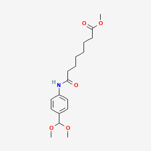 molecular formula C18H27NO5 B2692454 Methyl 7-(4-(dimethoxymethyl)phenylcarbamoyl)heptanoate CAS No. 910610-25-2