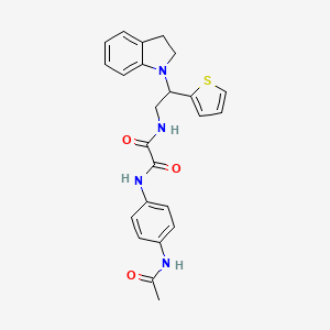 N1-(4-acetamidophenyl)-N2-(2-(indolin-1-yl)-2-(thiophen-2-yl)ethyl)oxalamide