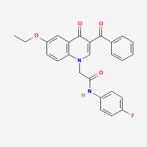 molecular formula C26H21FN2O4 B2692460 2-(3-benzoyl-6-ethoxy-4-oxoquinolin-1(4H)-yl)-N-(4-fluorophenyl)acetamide CAS No. 895653-42-6