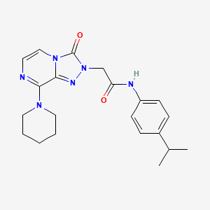 molecular formula C21H26N6O2 B2692461 N-(4-异丙基苯基)-2-(3-氧代-8-(哌啶-1-基)-[1,2,4]三唑-2(3H)-基)乙酰胺 CAS No. 1251707-38-6