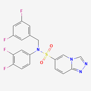 molecular formula C19H12F4N4O2S B2692463 N~6~-(3,5-二氟苄基)-N~6~-(3,4-二氟苯基)[1,2,4]三唑[4,3-a]吡啶-6-磺酰胺 CAS No. 1251594-88-3
