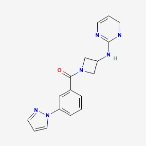 (3-(1H-pyrazol-1-yl)phenyl)(3-(pyrimidin-2-ylamino)azetidin-1-yl)methanone