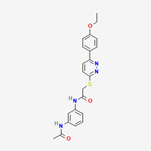 molecular formula C22H22N4O3S B2692468 N-(3-acetamidophenyl)-2-((6-(4-ethoxyphenyl)pyridazin-3-yl)thio)acetamide CAS No. 872689-14-0