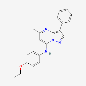 molecular formula C21H20N4O B2692469 N-(4-ethoxyphenyl)-5-methyl-3-phenylpyrazolo[1,5-a]pyrimidin-7-amine CAS No. 850901-67-6