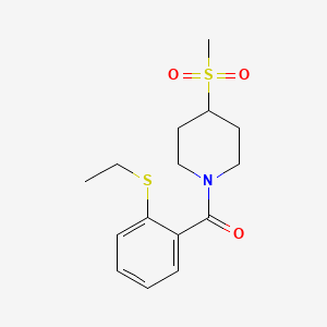 B2692470 (2-(Ethylthio)phenyl)(4-(methylsulfonyl)piperidin-1-yl)methanone CAS No. 1705389-99-6