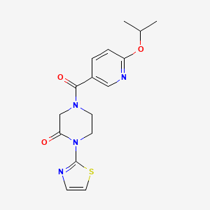 molecular formula C16H18N4O3S B2692483 4-(6-异丙氧基烟酰基)-1-(噻唑-2-基)哌嗪-2-酮 CAS No. 2320144-01-0