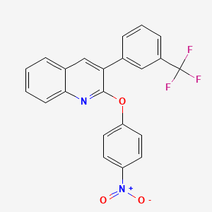 molecular formula C22H13F3N2O3 B2692484 2-(4-硝基苯氧基)-3-[3-(三氟甲基)苯基]喹啉 CAS No. 337921-90-1