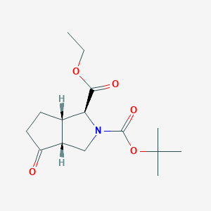 2-O-tert-butyl 3-O-ethyl (3S,3aS,6aR)-6-oxo-1,3,3a,4,5,6a-hexahydrocyclopenta[c]pyrrole-2,3-dicarboxylate