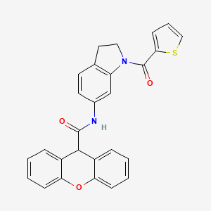 molecular formula C27H20N2O3S B2692492 N-(1-(噻吩-2-甲酰)吲哚-6-基)-9H-黄色素-9-甲酰胺 CAS No. 1210504-52-1