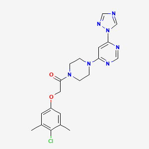 1-(4-(6-(1H-1,2,4-triazol-1-yl)pyrimidin-4-yl)piperazin-1-yl)-2-(4-chloro-3,5-dimethylphenoxy)ethanone