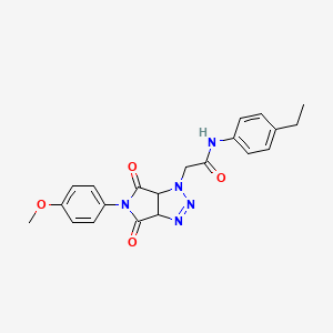 molecular formula C21H21N5O4 B2692496 N-(4-ethylphenyl)-2-[5-(4-methoxyphenyl)-4,6-dioxo-4,5,6,6a-tetrahydropyrrolo[3,4-d][1,2,3]triazol-1(3aH)-yl]acetamide CAS No. 1008646-66-9