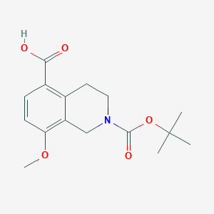 molecular formula C16H21NO5 B2692499 2-(tert-Butoxycarbonyl)-8-methoxy-1,2,3,4-tetrahydroisoquinoline-5-carboxylic acid CAS No. 2126177-55-5