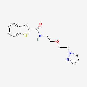 molecular formula C16H17N3O2S B2692503 N-(2-(2-(1H-pyrazol-1-yl)ethoxy)ethyl)benzo[b]thiophene-2-carboxamide CAS No. 2034389-92-7