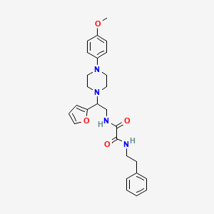 molecular formula C27H32N4O4 B2692511 N1-(2-(furan-2-yl)-2-(4-(4-methoxyphenyl)piperazin-1-yl)ethyl)-N2-phenethyloxalamide CAS No. 877647-44-4