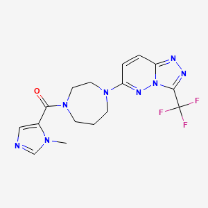 molecular formula C16H17F3N8O B2692516 (3-Methylimidazol-4-yl)-[4-[3-(trifluoromethyl)-[1,2,4]triazolo[4,3-b]pyridazin-6-yl]-1,4-diazepan-1-yl]methanone CAS No. 2380170-17-0