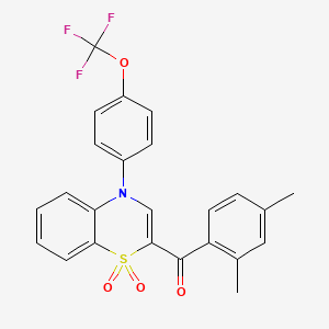 (2,4-dimethylphenyl)(1,1-dioxido-4-(4-(trifluoromethoxy)phenyl)-4H-benzo[b][1,4]thiazin-2-yl)methanone
