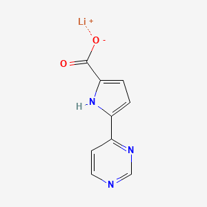 molecular formula C9H6LiN3O2 B2692528 lithium(1+) ion 5-(pyrimidin-4-yl)-1H-pyrrole-2-carboxylate CAS No. 1706439-97-5