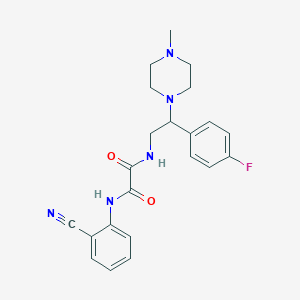 molecular formula C22H24FN5O2 B2692533 N1-(2-cyanophenyl)-N2-(2-(4-fluorophenyl)-2-(4-methylpiperazin-1-yl)ethyl)oxalamide CAS No. 898432-13-8
