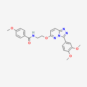 molecular formula C23H23N5O5 B2692545 N-(2-((3-(3,4-dimethoxyphenyl)-[1,2,4]triazolo[4,3-b]pyridazin-6-yl)oxy)ethyl)-4-methoxybenzamide CAS No. 1021066-60-3