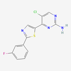 5-Chloro-4-[2-(3-fluorophenyl)-1,3-thiazol-5-yl]-2-pyrimidinamine