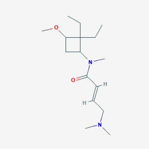 molecular formula C16H30N2O2 B2692559 (E)-N-(2,2-Diethyl-3-methoxycyclobutyl)-4-(dimethylamino)-N-methylbut-2-enamide CAS No. 2411322-37-5