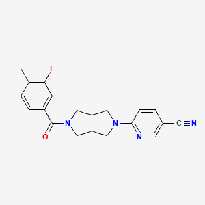 molecular formula C20H19FN4O B2692563 6-[5-(3-Fluoro-4-methylbenzoyl)-octahydropyrrolo[3,4-c]pyrrol-2-yl]pyridine-3-carbonitrile CAS No. 2415538-67-7