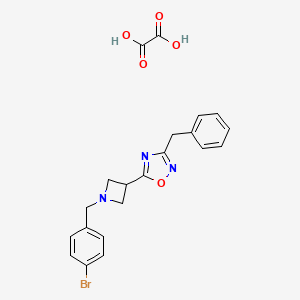 molecular formula C21H20BrN3O5 B2692566 3-苄基-5-(1-(4-溴苄基)氮杂环丁烷-3-基)-1,2,4-噁二唑草酸盐 CAS No. 1351648-38-8