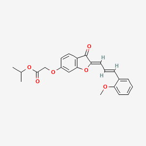 molecular formula C23H22O6 B2692572 isopropyl 2-(((Z)-2-((E)-3-(2-methoxyphenyl)allylidene)-3-oxo-2,3-dihydrobenzofuran-6-yl)oxy)acetate CAS No. 622806-64-8