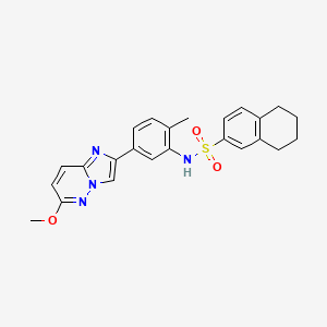 molecular formula C24H24N4O3S B2692577 N-(5-(6-甲氧咪唑[1,2-b]吡啶并[2,1-b]噻嗪-2-基)-2-甲基苯基)-5,6,7,8-四氢萘-2-磺酰胺 CAS No. 946290-86-4