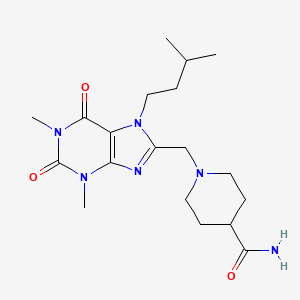 1-{[1,3-dimethyl-7-(3-methylbutyl)-2,6-dioxo-2,3,6,7-tetrahydro-1H-purin-8-yl]methyl}piperidine-4-carboxamide