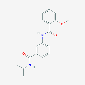 molecular formula C18H20N2O3 B269260 N-{3-[(isopropylamino)carbonyl]phenyl}-2-methoxybenzamide 
