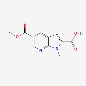 molecular formula C11H10N2O4 B2692602 5-(Methoxycarbonyl)-1-methyl-1H-pyrrolo[2,3-b]pyridine-2-carboxylic acid CAS No. 2137986-81-1