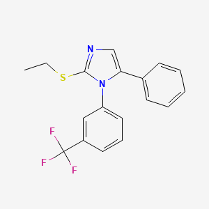 molecular formula C18H15F3N2S B2692606 2-(乙硫基)-5-苯基-1-(3-(三氟甲基)苯基)-1H-咪唑 CAS No. 1226456-64-9