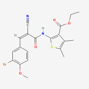 Ethyl 2-[[(Z)-3-(3-bromo-4-methoxyphenyl)-2-cyanoprop-2-enoyl]amino]-4,5-dimethylthiophene-3-carboxylate