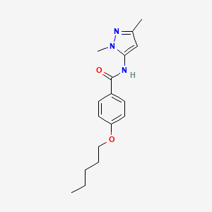 molecular formula C17H23N3O2 B2692608 N-(1,3-dimethyl-1H-pyrazol-5-yl)-4-(pentyloxy)benzamide CAS No. 1171952-53-6