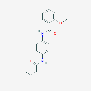 molecular formula C19H22N2O3 B269261 2-methoxy-N-{4-[(3-methylbutanoyl)amino]phenyl}benzamide 