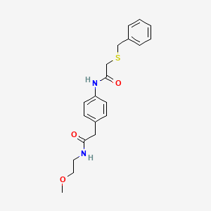 2-(benzylthio)-N-(4-(2-((2-methoxyethyl)amino)-2-oxoethyl)phenyl)acetamide