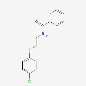 molecular formula C15H14ClNOS B2692626 N-[2-(4-chlorophenyl)sulfanylethyl]benzamide CAS No. 104864-19-9