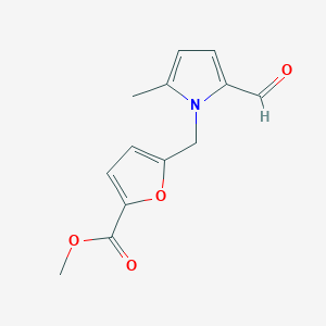 molecular formula C13H13NO4 B2692633 甲基-5-((2-甲酰基-5-甲基-1H-吡咯-1-基)甲基)呋喃-2-羧酸甲酯 CAS No. 1432100-72-5
